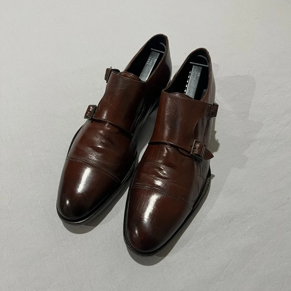 To Boot New York Mens Brown Adam Derrick Double Monk Strap Dress Shoes Size 8.5
